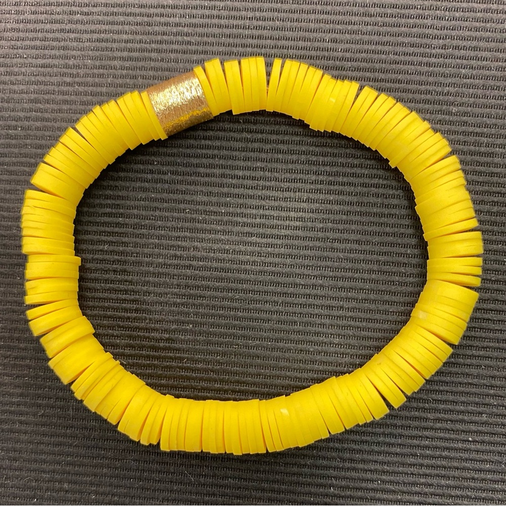 Sunny yellow 8mm Heishi disc stretch bracelet